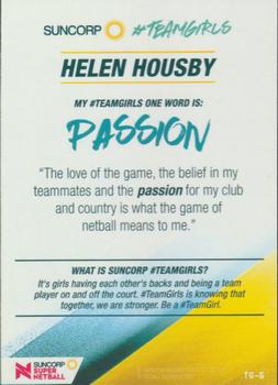 2018 Tap 'N' Play Suncorp Super Netball - #Teamgirls #TG-6 Helen Housby Back